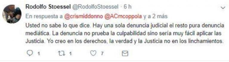 Los Tuits de Rodolfo Stoessel. (Twitter/ @rodolfostoessel)