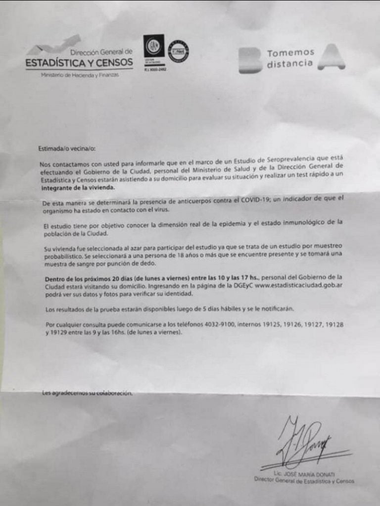 La carta con membrete porteño que se viralizó en Rosario y Santa Fe.