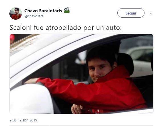 Los mejores memes sobre el accidente de Lionel Scaloni (Foto: Twitter)