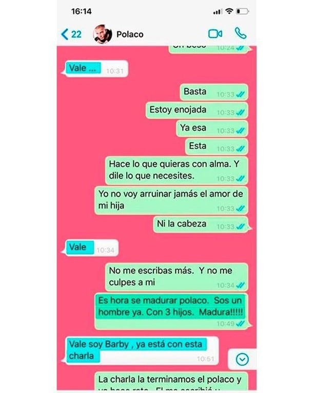 Se filtró un intenso cruce de palabras por Whatsapp entre El Polaco y Varia Aquino