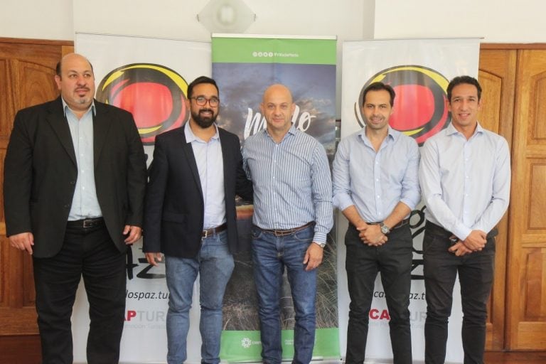 Los Intendentes de Carlos Paz y Merlo reunidos en el Palacio Municipal.