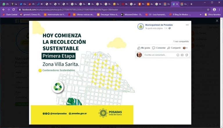 Recolección sustentable en el barrio Villa Sarita de Posadas.