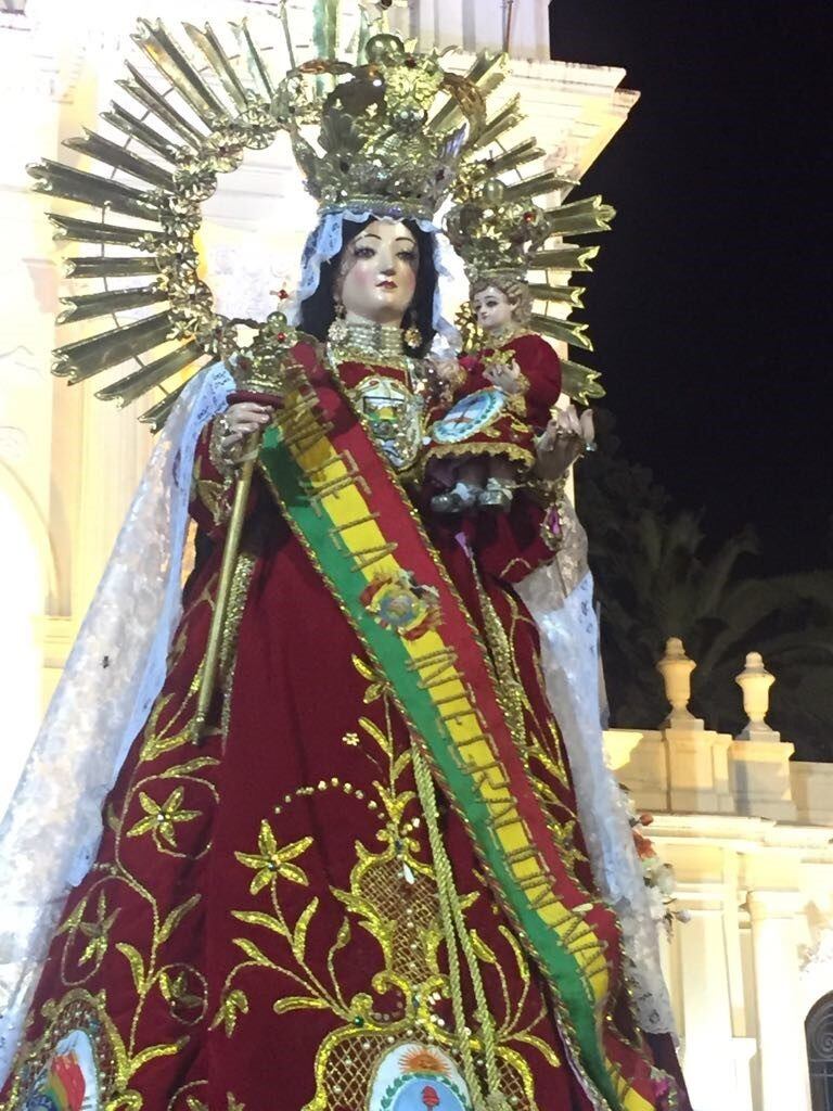 La imagen peregrina de Nuestra Señora María Virgen de Urkupiña, a su paso por Jujuy en 2017.