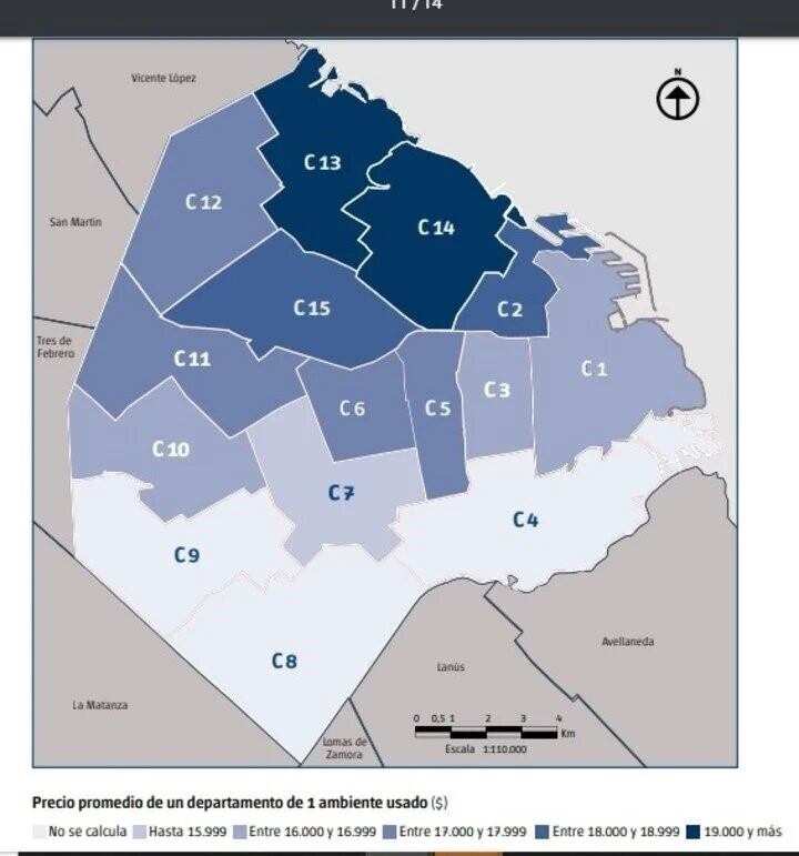 Suba de los alquileres porteños, según los distintos barrios. (Fuente: Dirección de Estadísticas del gobierno de la Ciudad de Buenos Aires)