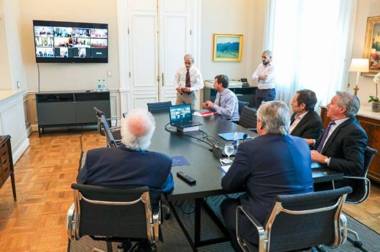 Alberto Fernández habló con sus pares de la región sobre el coronavirus. (Presidencia de la Nación)