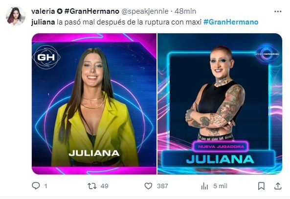 Los mejores memes sobre Juliana de Gran Hermano 2024