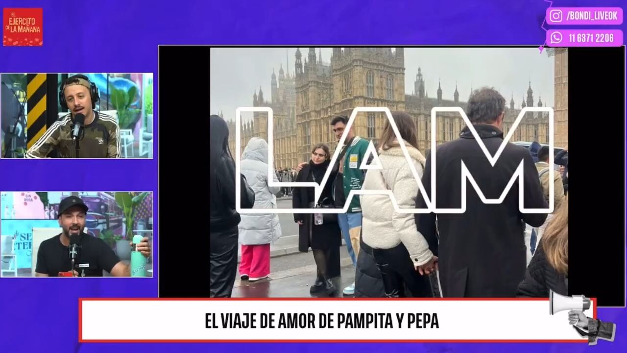 Pampita con Martín Pepa de la mano por Londres.