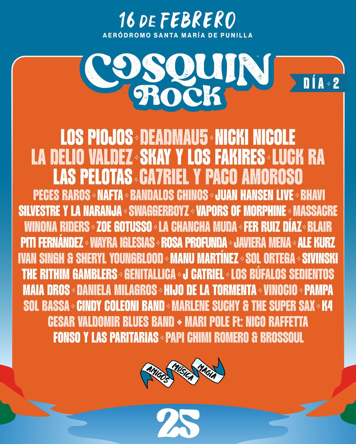 El día 1 del Cosquín Rock 2025.