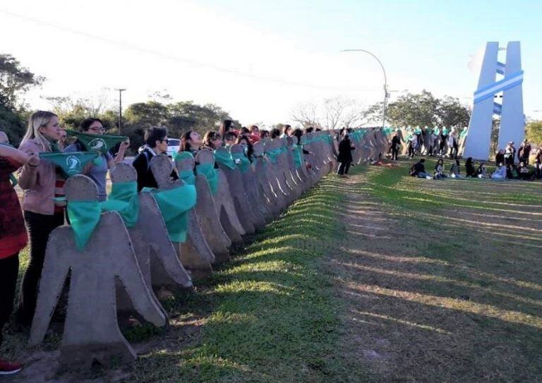 Pañuelazo verde en Resistencia. (Foto: Twitter)