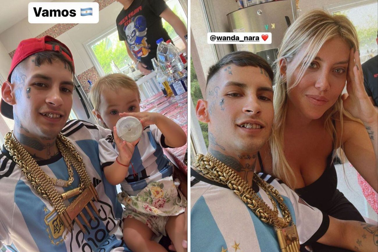 L-Gante le presentó a Wanda Nara su hija, Jamaica.