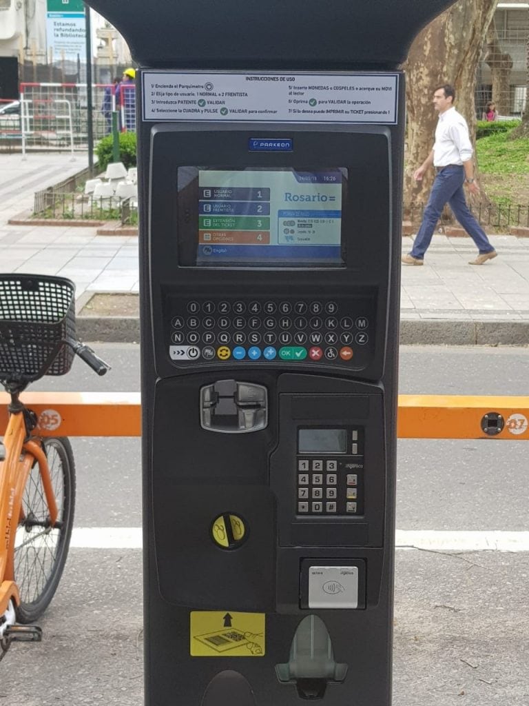 Nuevos parquímetros para estacionamiento medido de Rosario