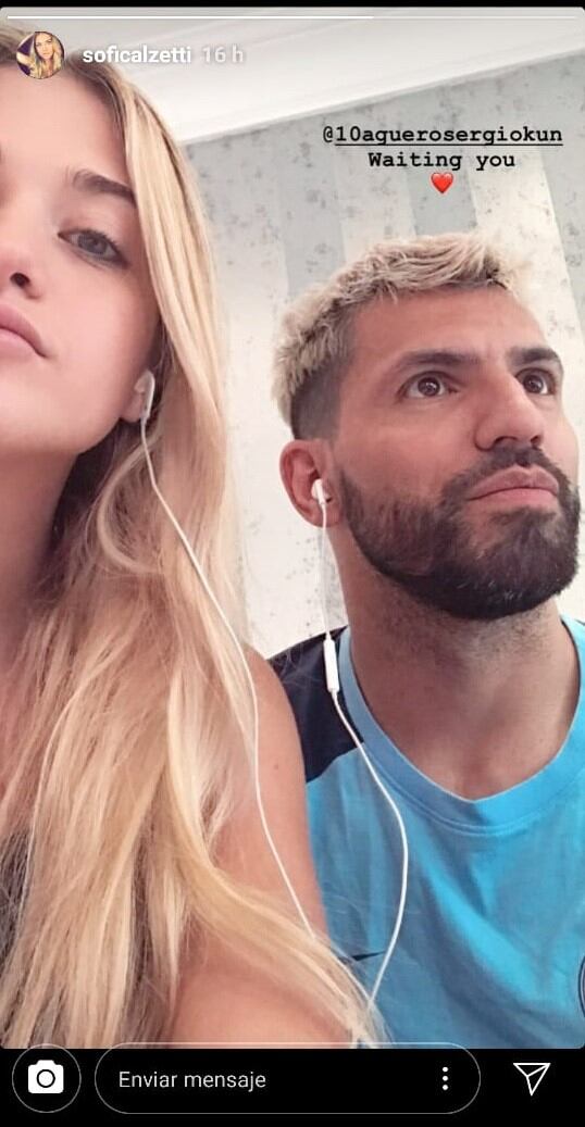 Sofía Cazetti y el Kun Agüero (Instagram)