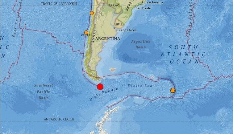 Terremoto en Mar Tierra del Fuego