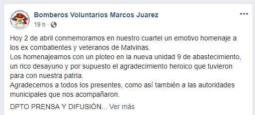 Bomberos Marcos Juárez - Malvinas