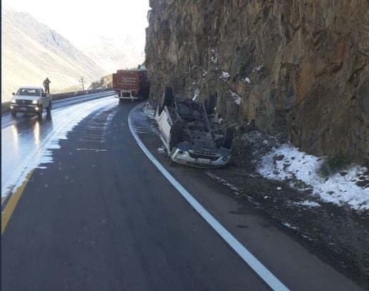 Vuelco en Polvaredas, Mendoza.