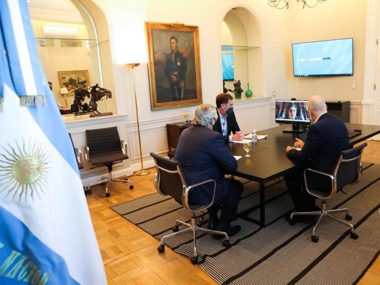 Alberto Fernández se reunió con Larreta, Santilli y Kicillof. (Foto: Presidencia)