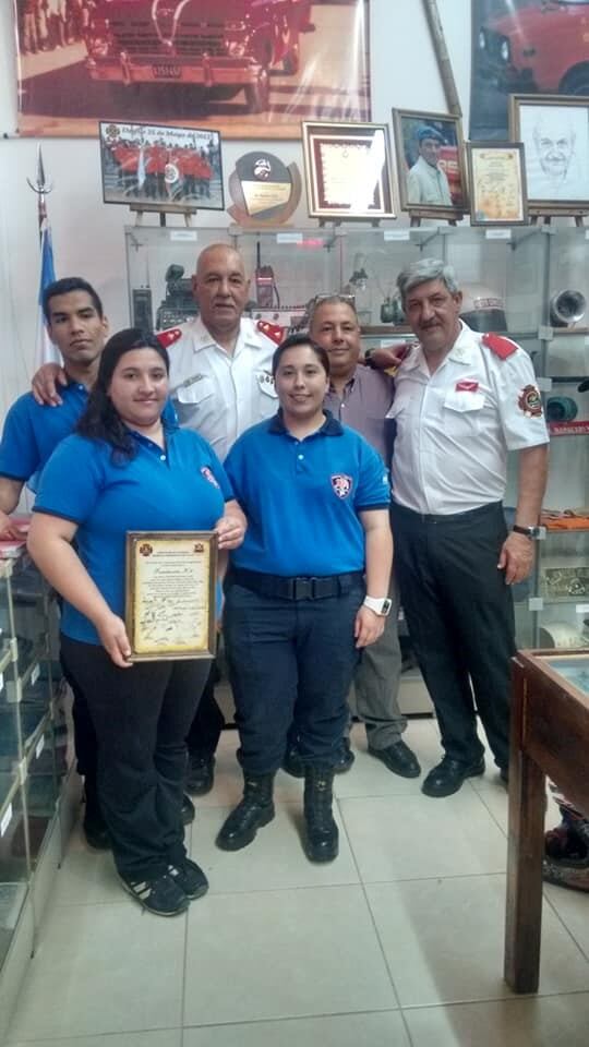 Reconocimiento recibido de parte de Veteranos de Bomberos Voluntarios