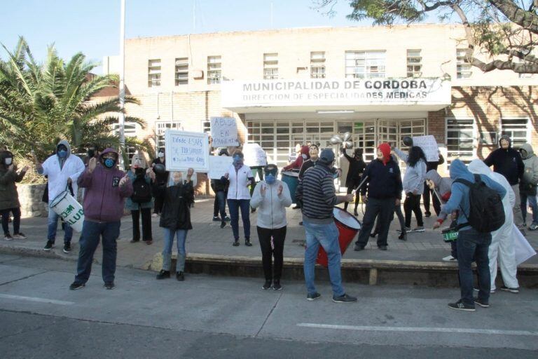 Protestaron con máscaras de la serie española "La casa de Papel" (Gentileza: Prensa SUOEM)