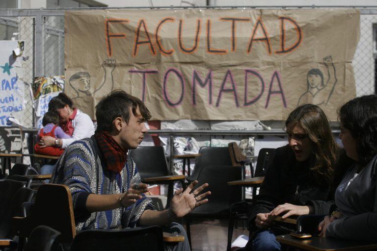 La facultad de Ciencias Sociales (UBA) durante una toma (DYN)