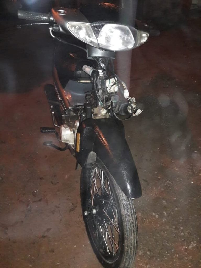 Motocicleta que se recuperó  luego de haber sido sustraída de la vía pública.