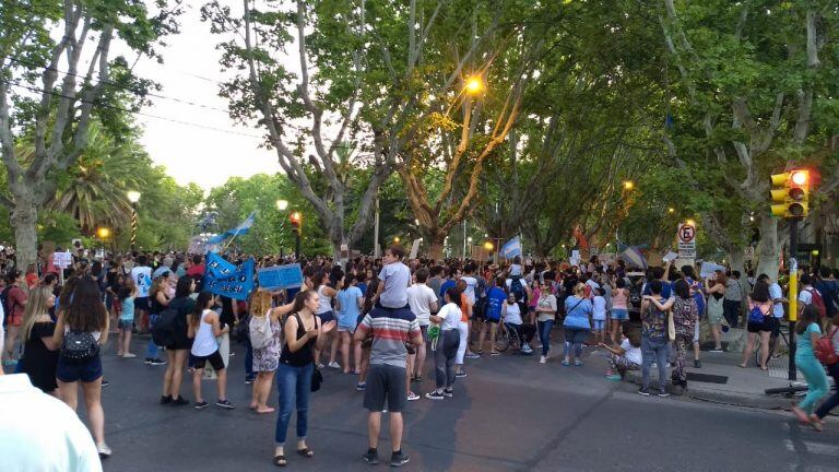 Marchaen  San Rafael pidiendo la derogación de la nueva ley minera.