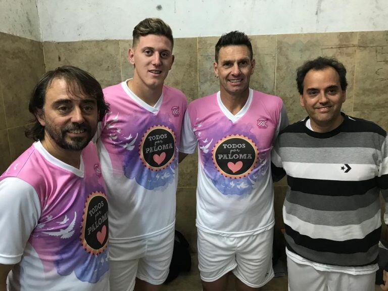 Jugadores y personalidades destacadas en el partido a beneficio de Paloma.