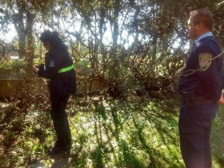 Policias recorren el Parque Ecologico Río Cuarto