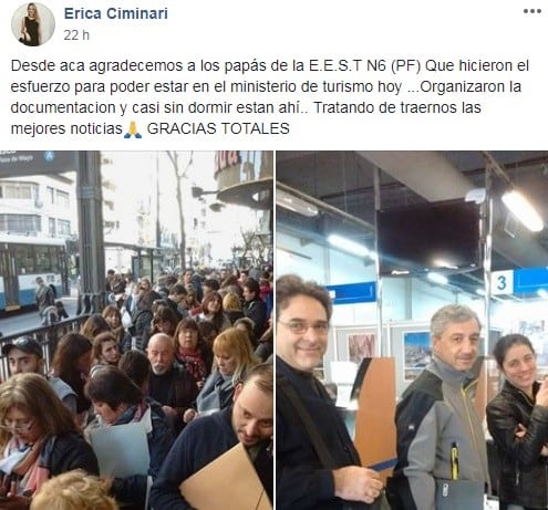 Padres en el Ministerio de Turismo. (Captura)