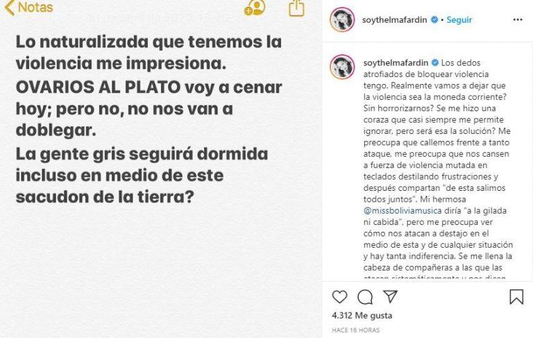 El descargo de Thelma Fardin tras las acusaciones (Foto: Instagram)