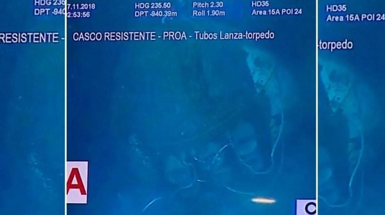 La proa del submarino