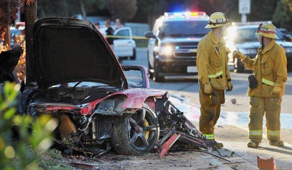 Así quedó el auto en el que viajaba Paul Walker