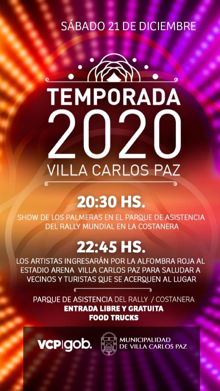 Grilla de la "Apertura de Temporada" en Carlos Paz.