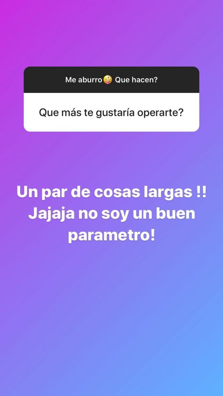 More Rial aseguró que tiene intenciones de volver a operarse.