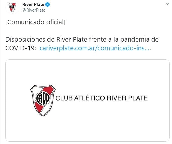 (Twitter: @RiverPlate)