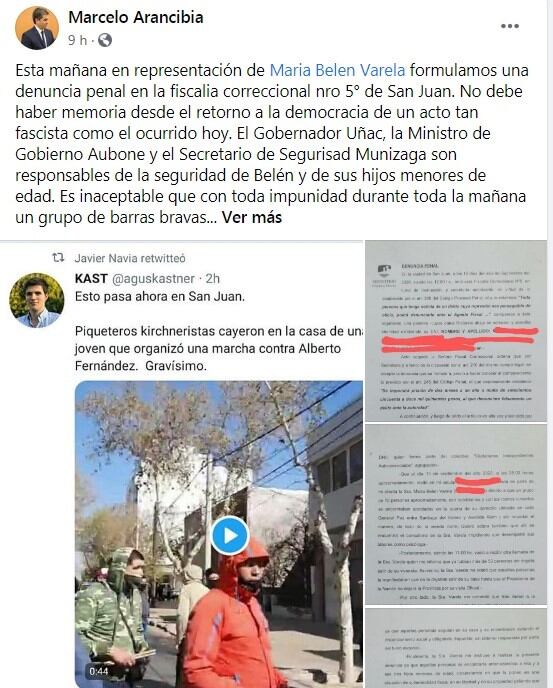 El posteo del abogado Marcelo Arancibia se viralizó en las redes.