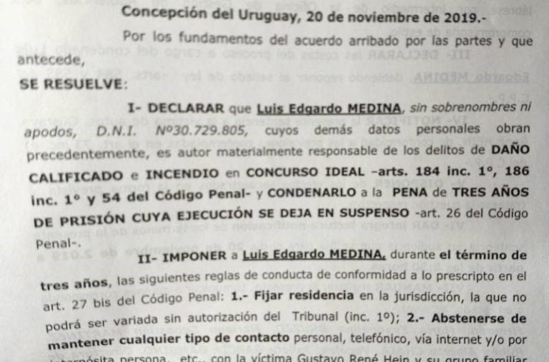 Expediente -Juicio al autor del incendio
Crédito: FMRiel