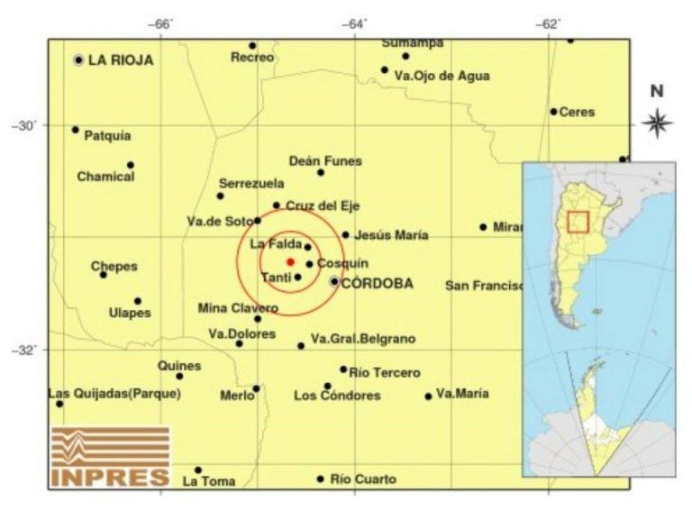 Sismo en la madrugada de este viernes 18 de septiembre, se sintió en Villa Carlos Paz. (Foto: captura / INPRES).