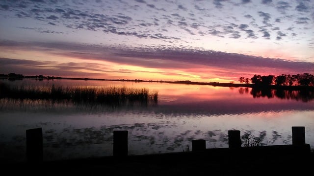 Laguna de lobos al atardecer