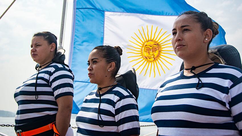 La cabo segundo María Ayelén Hernández formó parte de la tripulación de la Fragata Libertad.