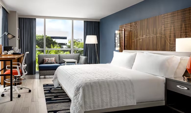 Habitación del hotel en que concentra la Selección Argentina en Miami.