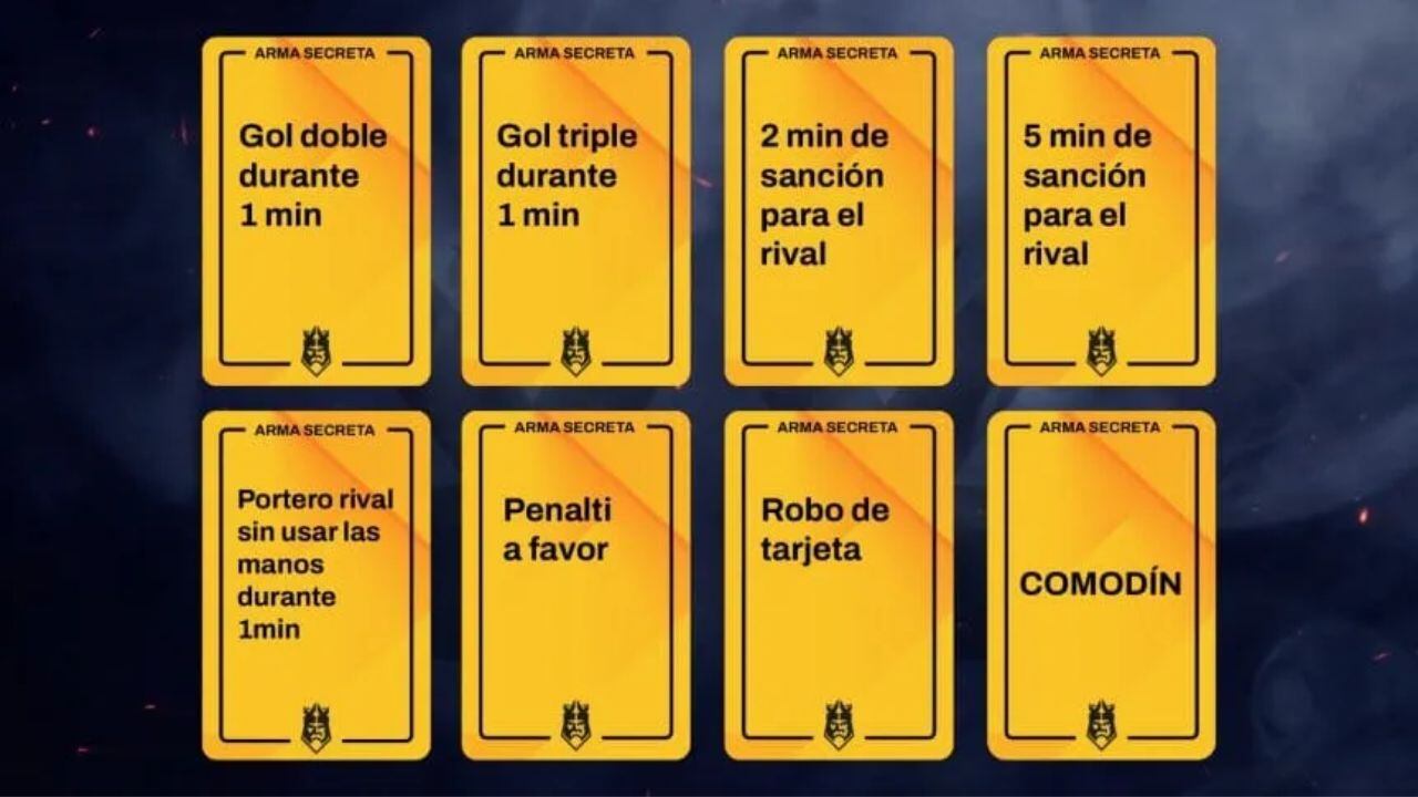 Cada equipo dispondrá de dos de estas cartas por encuentro