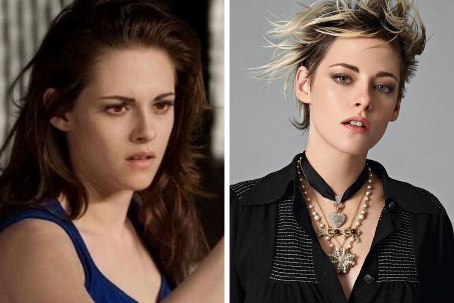 Kristen Stewart en 2012 y en el presente