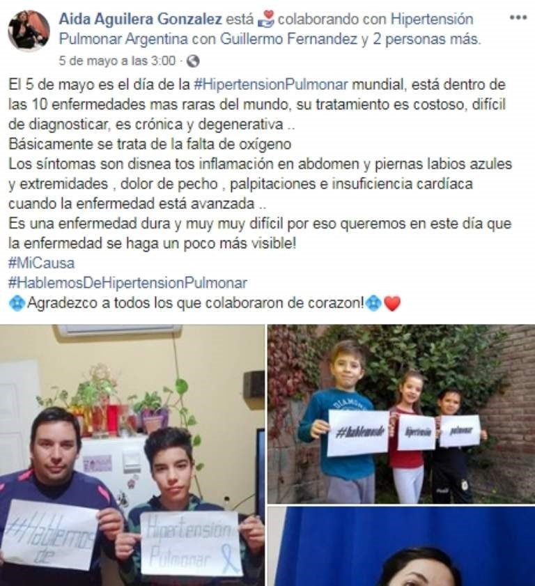 Aída González tenía una larga lucha contra la hipertensión pulmonar.