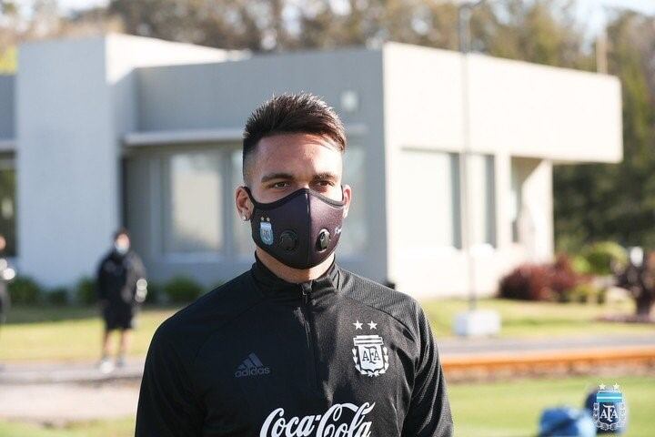 Lautaro Martínez en Ezeiza. (AFA)