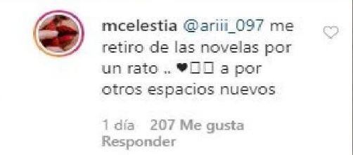 El mensaje de Celeste Cid. (Instagram)