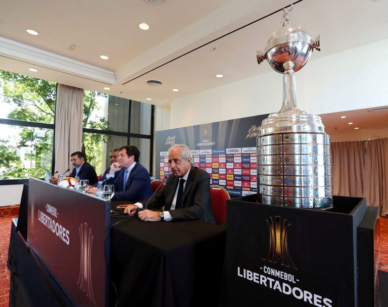 La Copa Libertadores, presente en la conferencia de prensa. Foto: REUTERS.