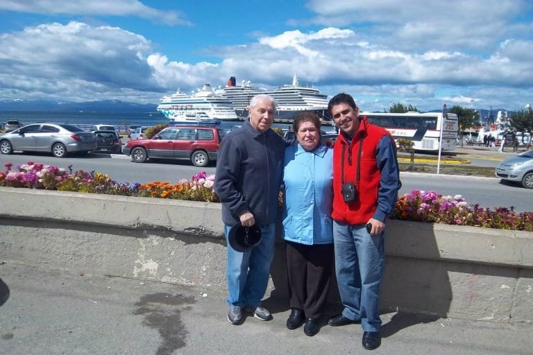 Claudio y Miriam en Ushuaia.