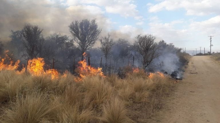 El fuego quemó pastizales, sin riesgos para la zona poblada.