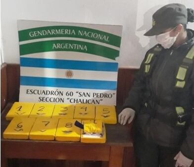 Los paquetes extraidos de los asientos totalizaron casi diez kilos de cocaína.