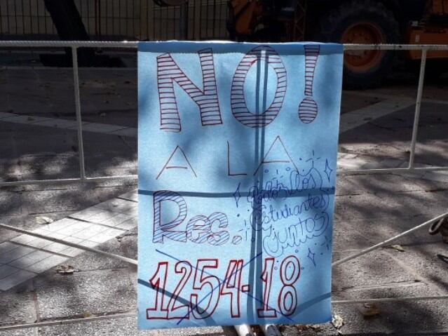 "No a la 1254" fue lo que sobresalió en los reclamos frente ala Legislatura de Mendoza.